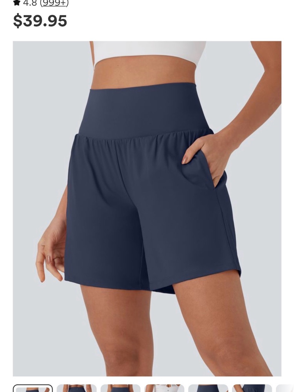 Navy Women’s High-Waist Active Shorts - Halara
